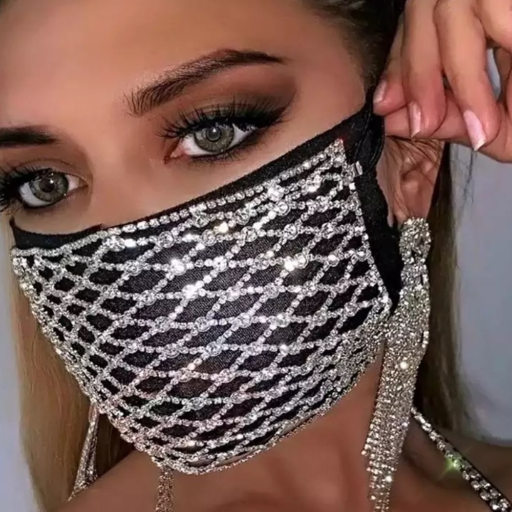 New Rhinestone Decorative Face Cover